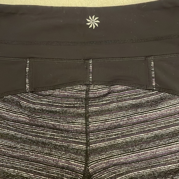 Athleta Energy Workout Running Capris. Black and Purple. Size S. - Picture 4 of 7